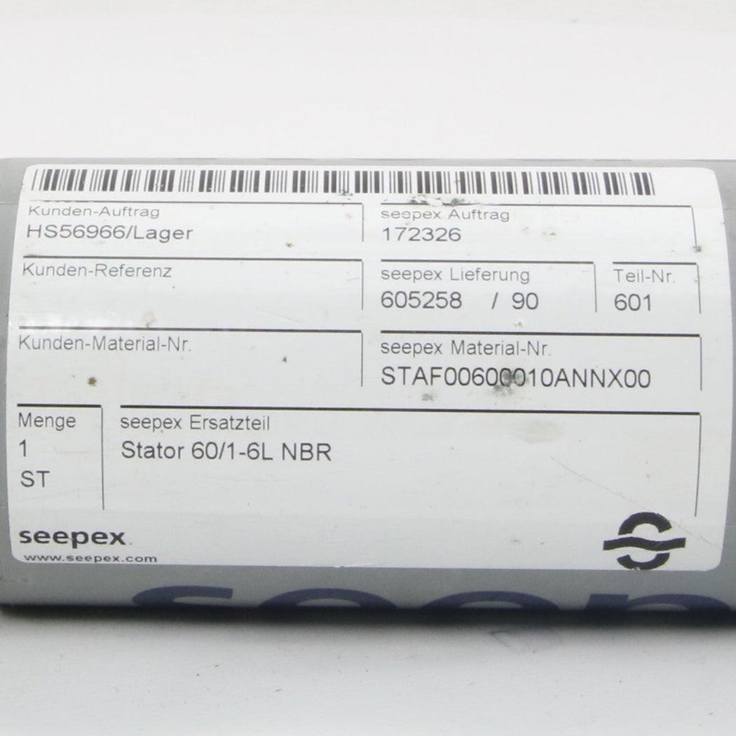 Seepex 60/1-6L NBR Progressive Cavity Pump Stator-Progressive Cavity Pump Stator-Used Industrial Parts