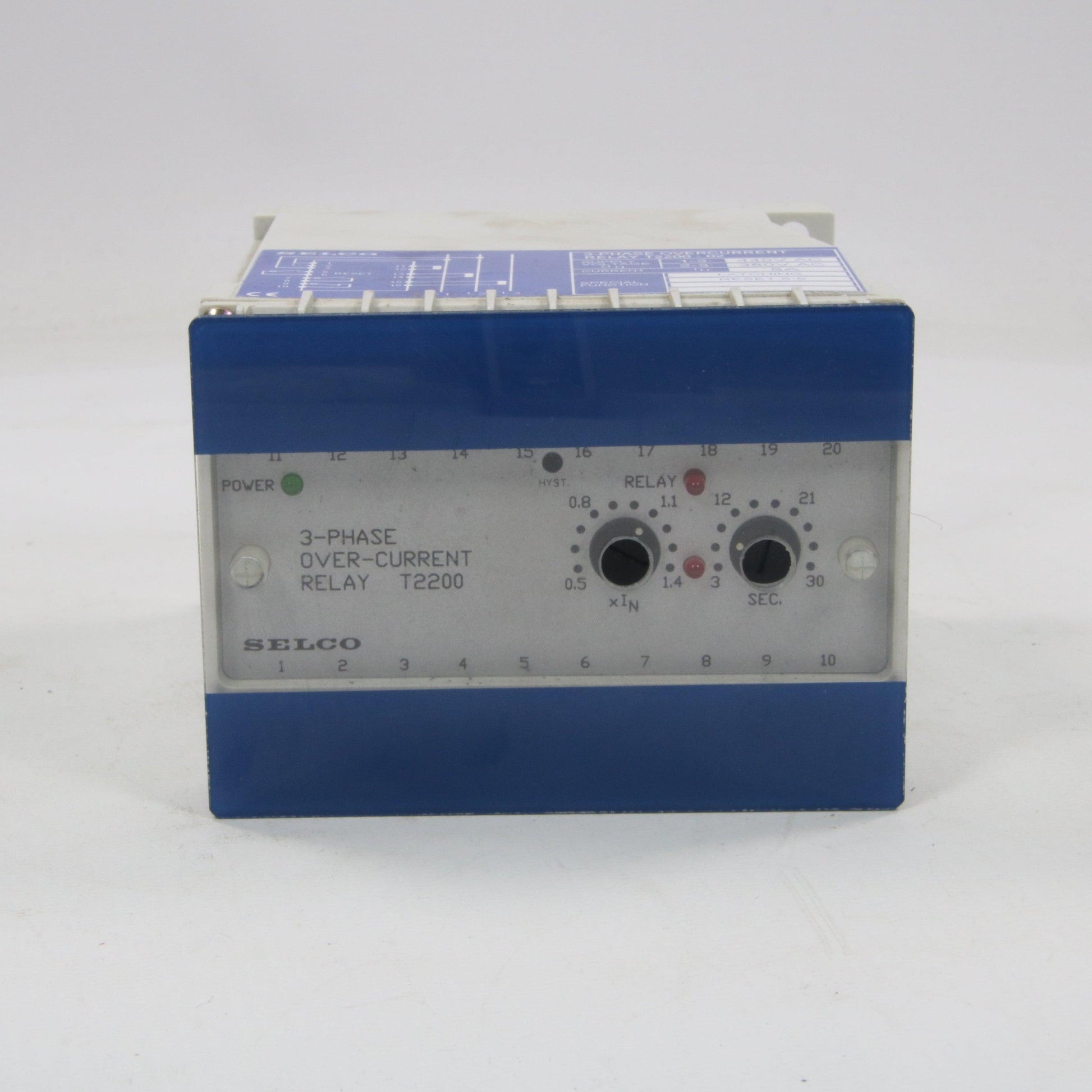 Selco 3 Phase Overcurrent Relay T2200-02-Safety relays-Used Industrial Parts