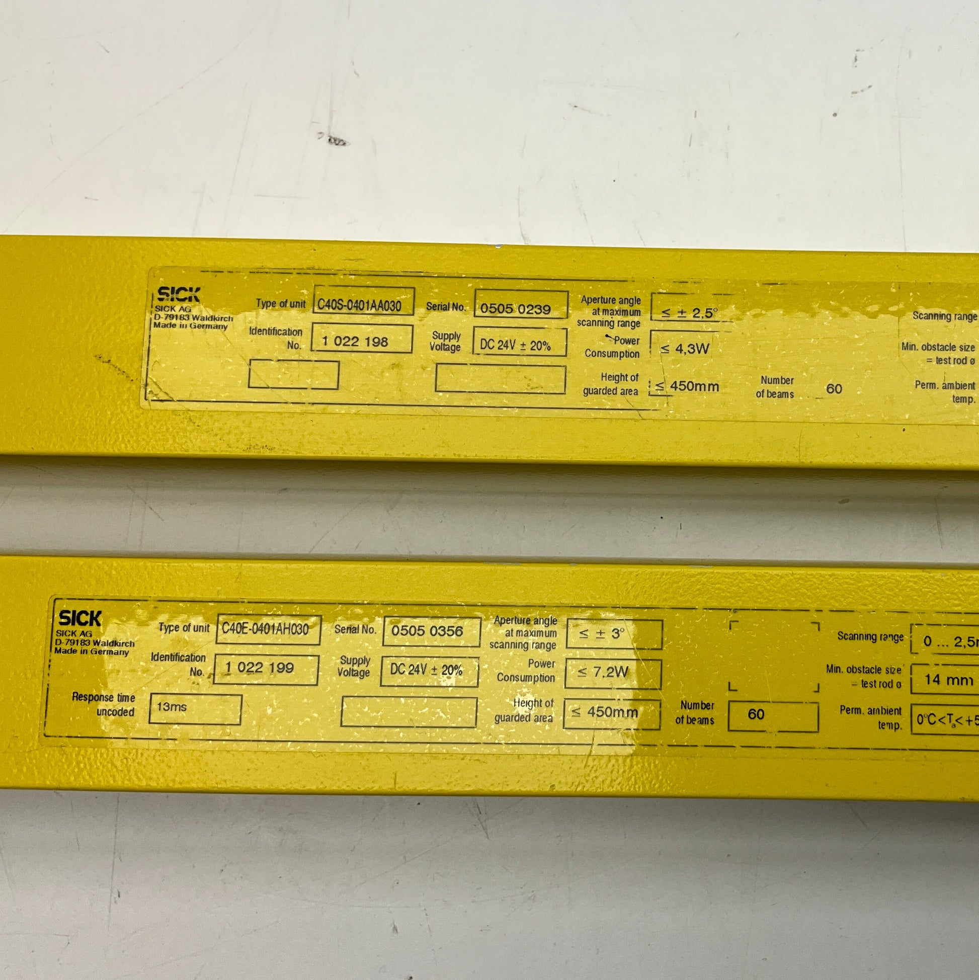 Sick C 4000 Basic Light Safety Curtain Set-Safety Light Curtain Set-Used Industrial Parts