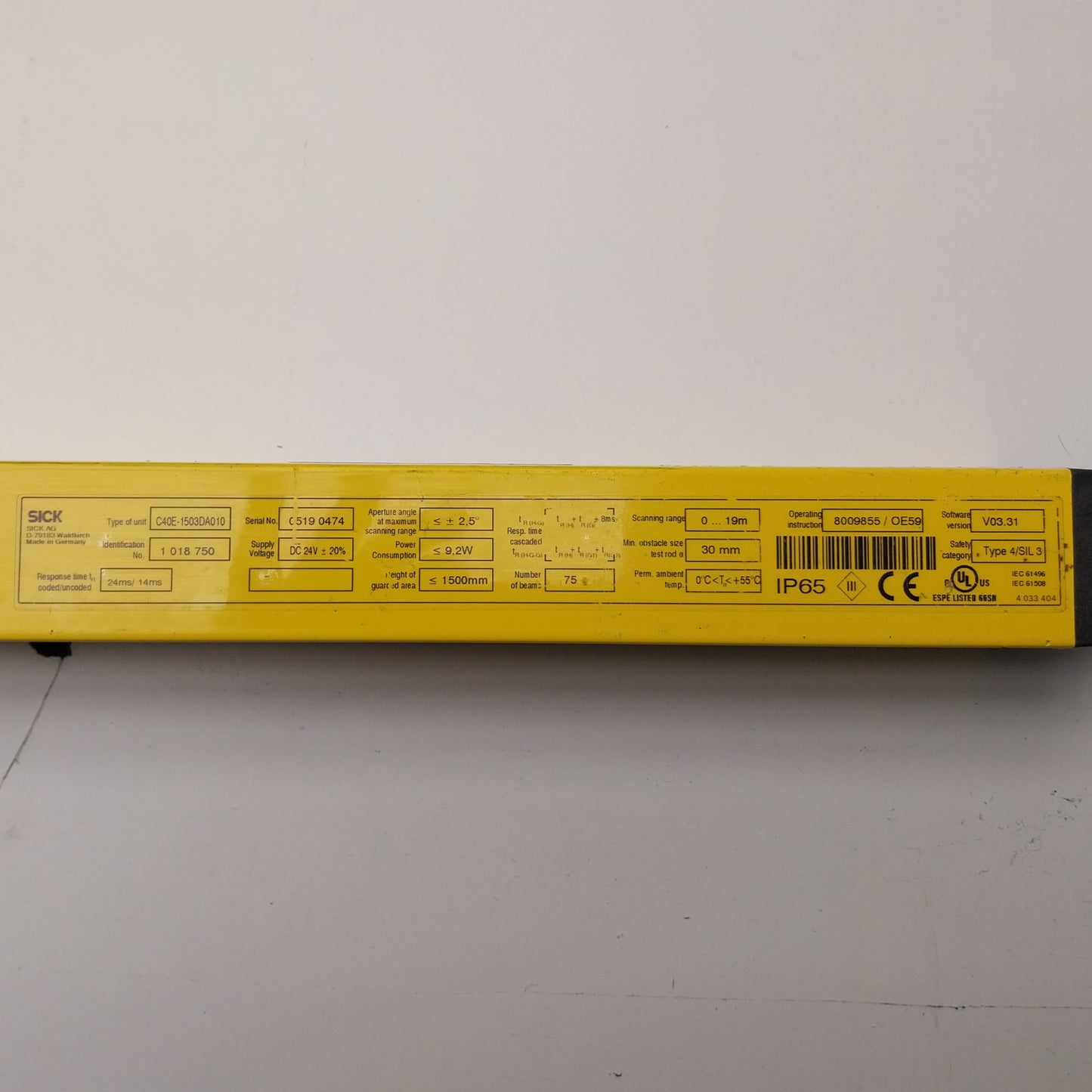 Sick C 4000 Safety Light Curtains Set-Safety Light Curtains Set-Used Industrial Parts