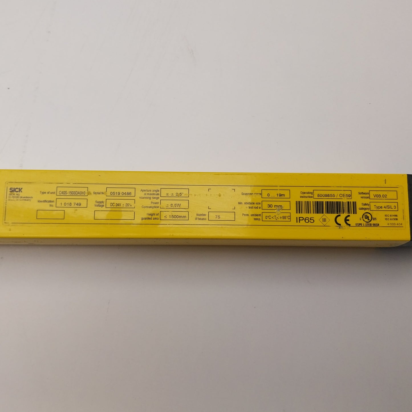 Sick C 4000 Safety Light Curtains Set-Safety Light Curtains Set-Used Industrial Parts