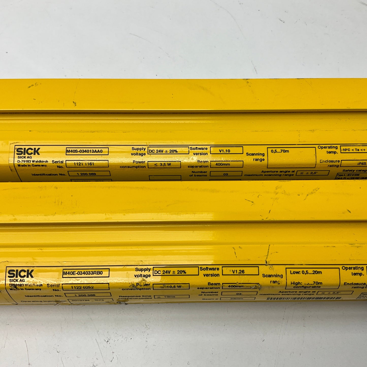 Sick M4000 Advanced Safety Light Curtains - 1 200 068/069-Safety Light Curtain Set-Used Industrial Parts