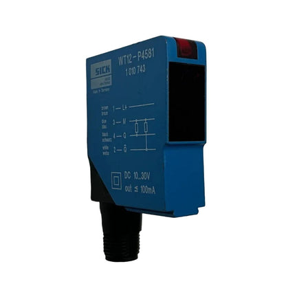 Sick WT12-P4581 Photoelectric Proximity Sensor - 1010743-Photoelectric Proximity Sensor-01-AB-03-12-03-6152430617618-Used Industrial Parts