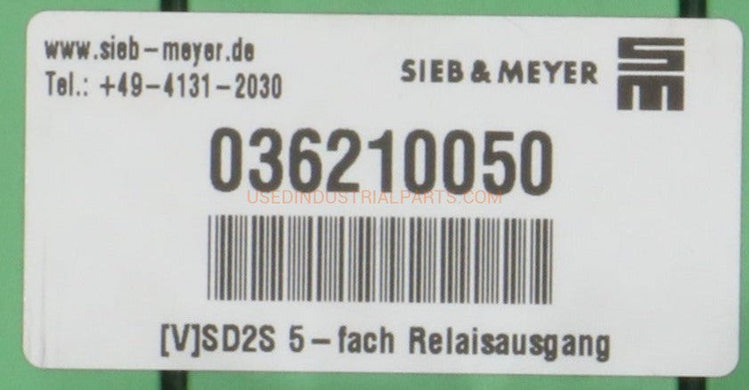 Sieb & Meyer 036210050_0 Relay Card-Relay Card-AD-06-05-Used Industrial Parts