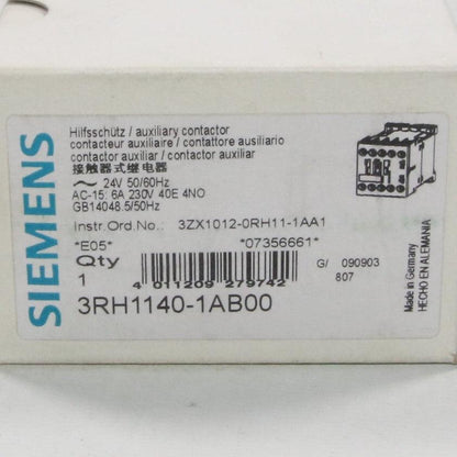 Siemens 3RH1140-1AB00 Auxiliary Contactor-Auxiliary Contactor-Used Industrial Parts