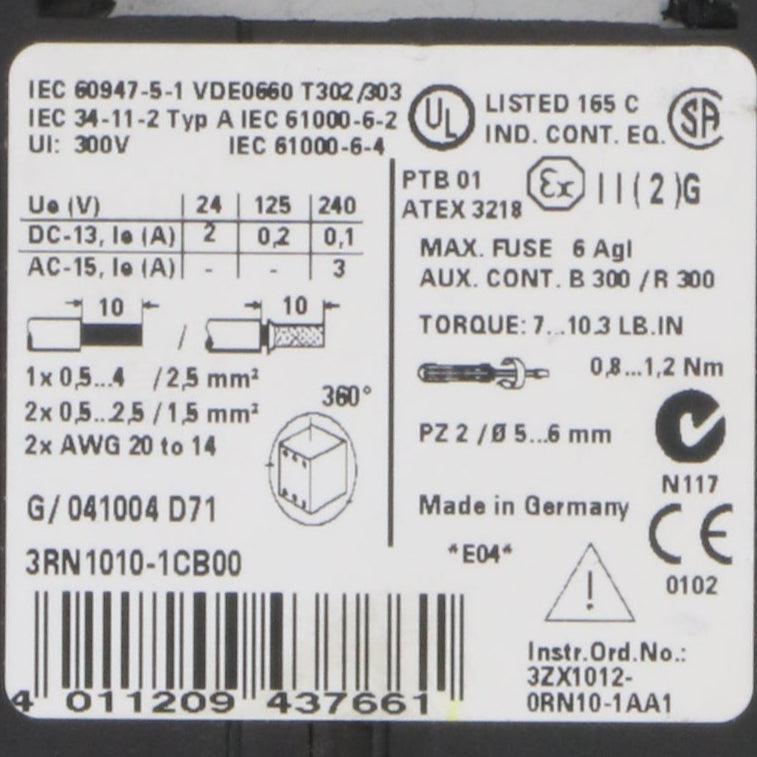 Siemens 3RN1010 1CB00 Thermistor Motor Protection Relay-Thermistor Motor Protection Relay-Used Industrial Parts