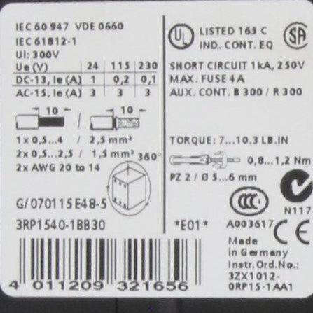 Siemens 3RP1540-1BB30 Timer Relay-Timer Relay-Used Industrial Parts