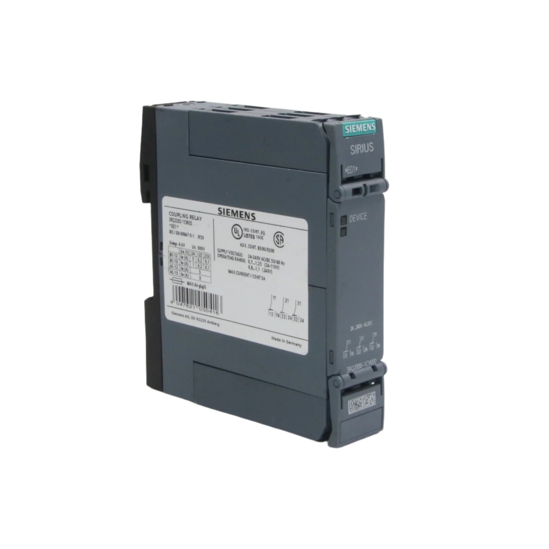 Siemens 3RQ2000 1CW00 Coupling Relay-Coupling Relay-Used Industrial Parts