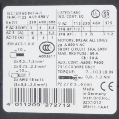 Siemens 3RT1016-1BB42 Contactor-Contactor-Used Industrial Parts