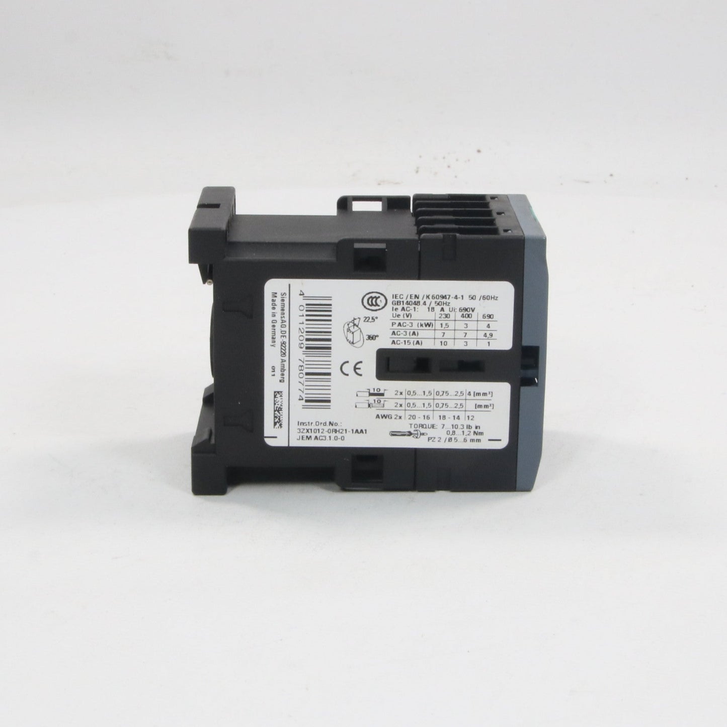 Siemens 3RT2015 1BB41 Power Contactor-Power Contactor-Used Industrial Parts