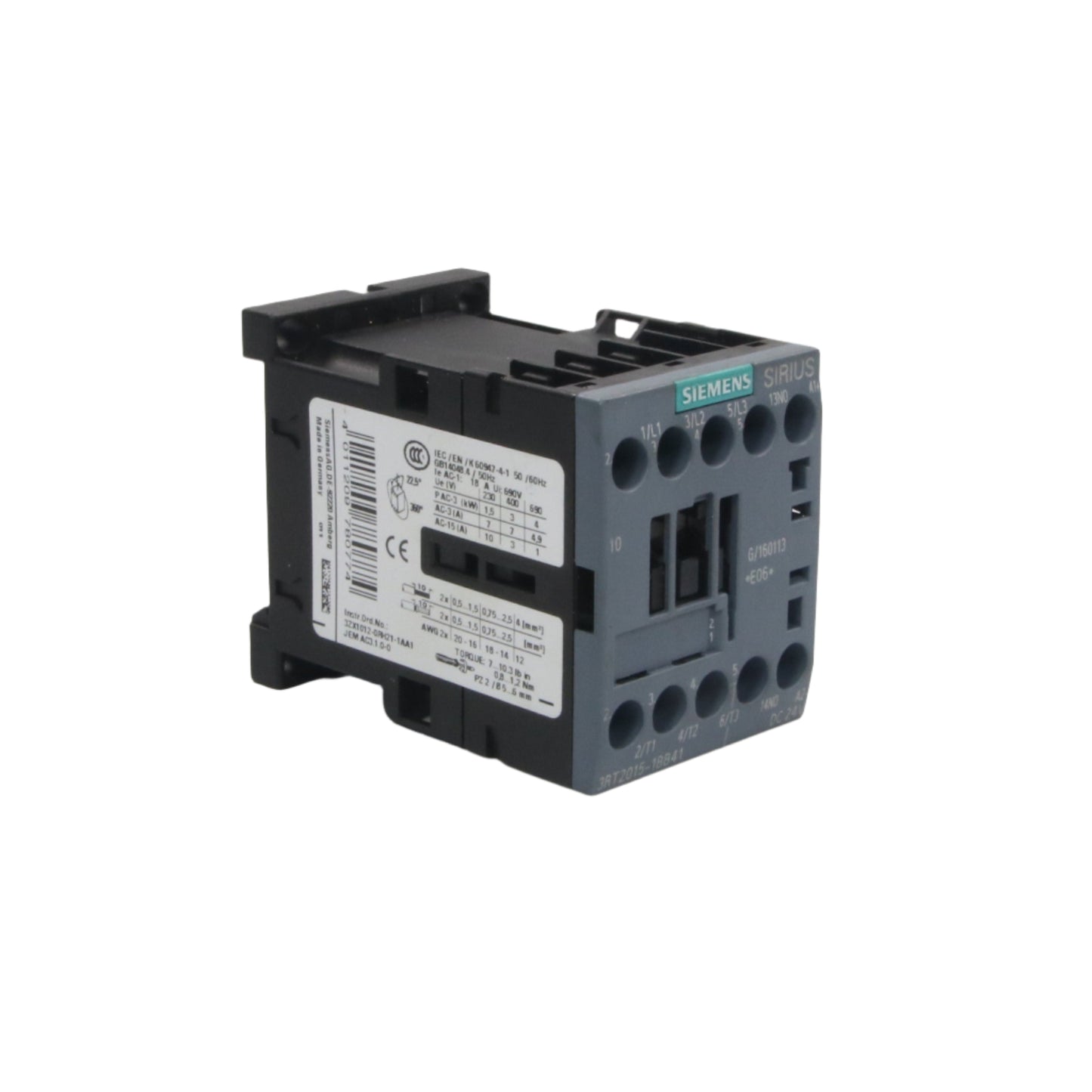 Siemens 3RT2015 1BB41 Power Contactor-Power Contactor-Used Industrial Parts