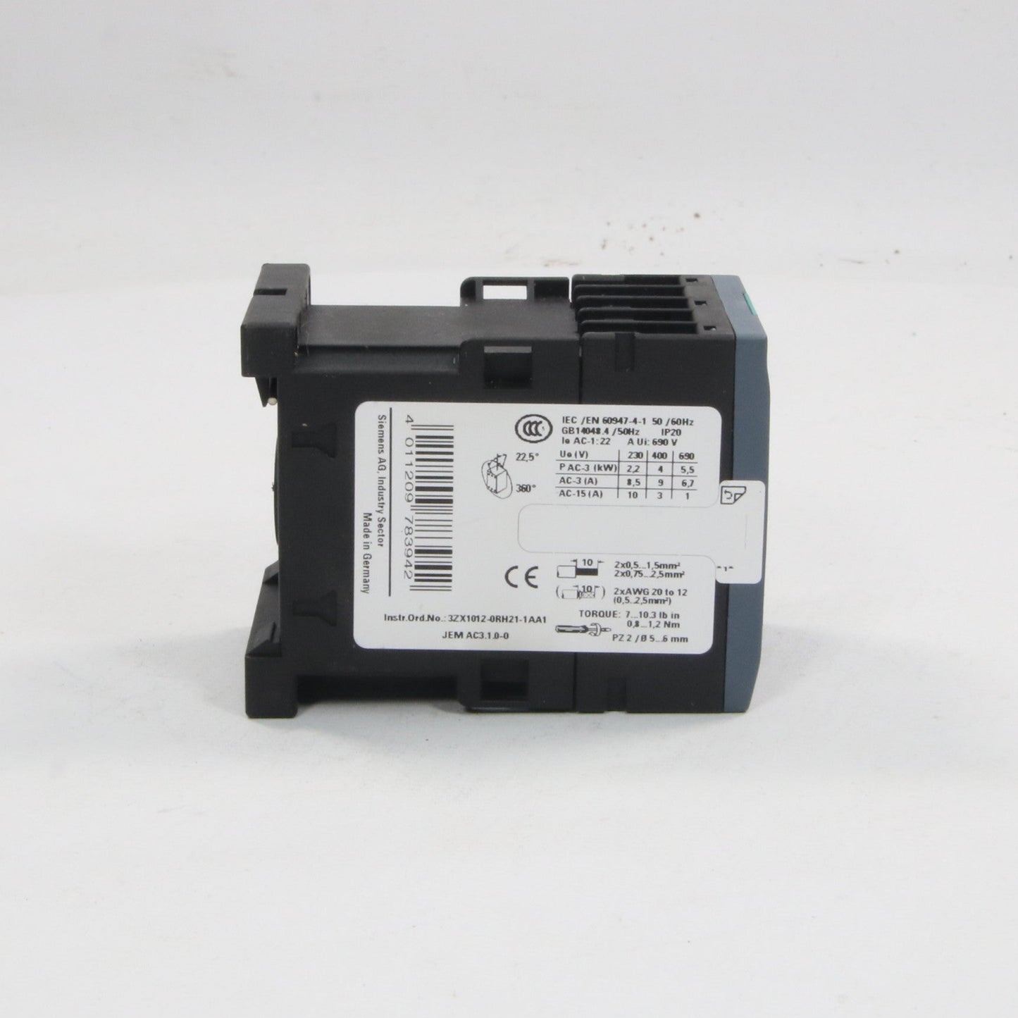 Siemens 3RT2016 1BB41 Power Contactor-Power Contactor-Used Industrial Parts