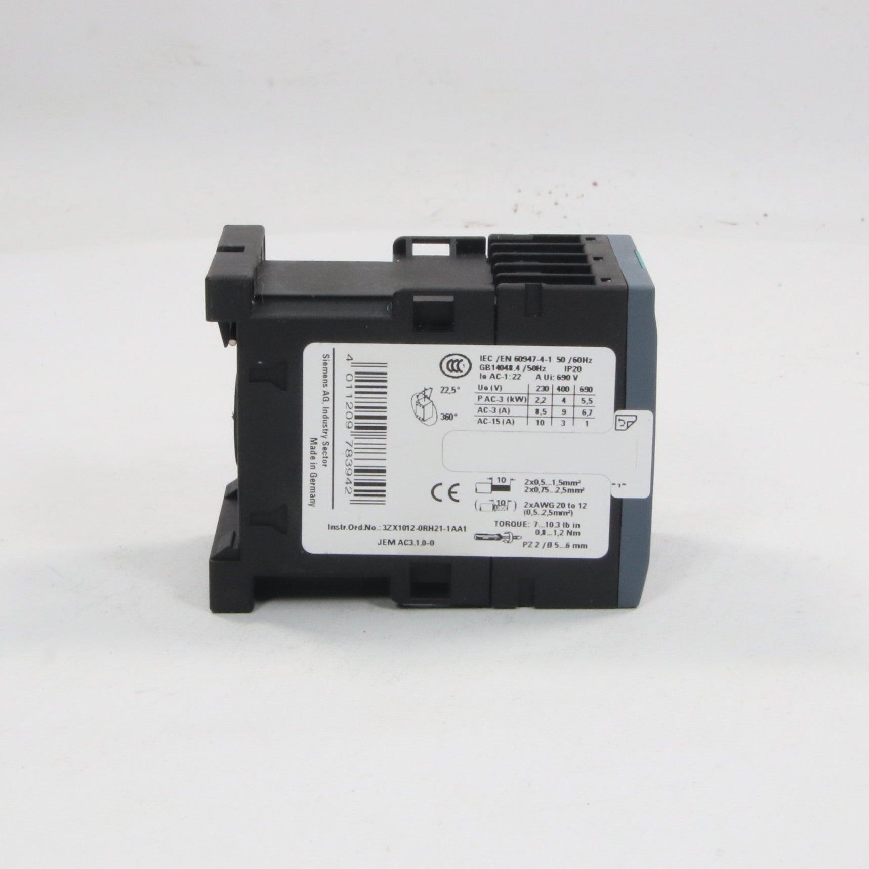 Siemens 3RT2016 1BB41 Power Contactor-Power Contactor-Used Industrial Parts