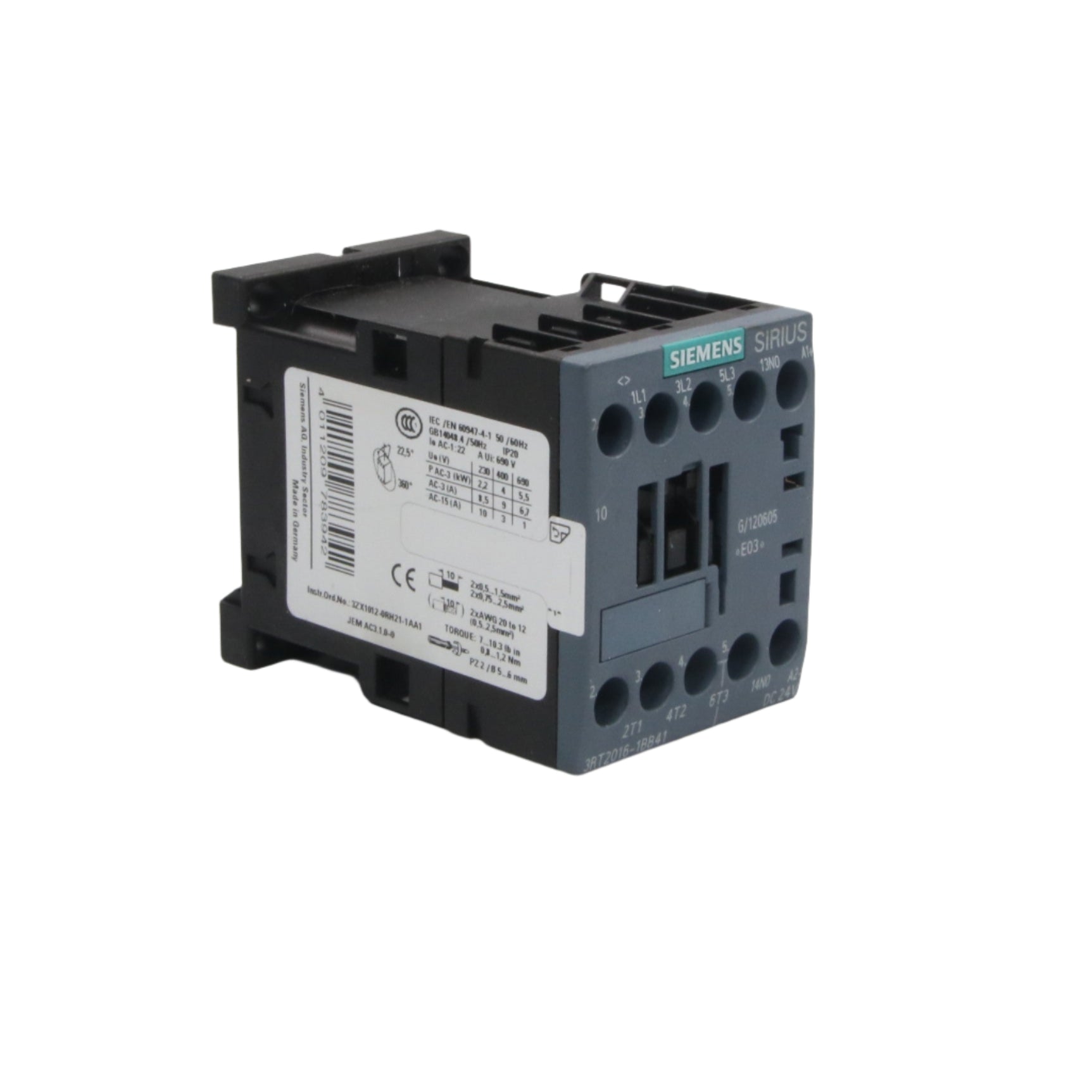 Siemens 3RT2016 1BB41 Power Contactor-Power Contactor-Used Industrial Parts