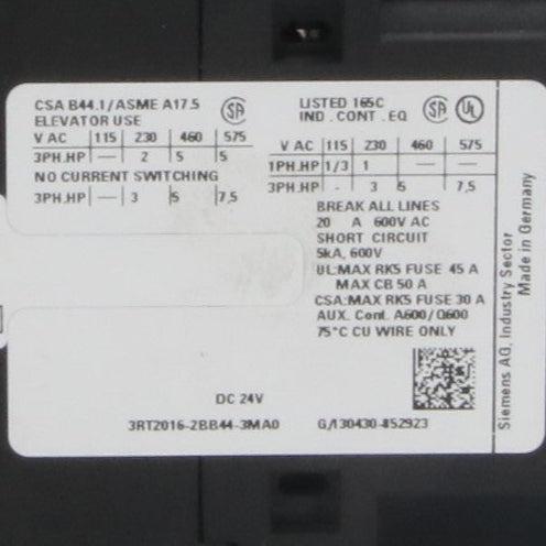 Siemens 3RT2016 2BB44 3MA0 Power Contactor-Power Contactor-Used Industrial Parts