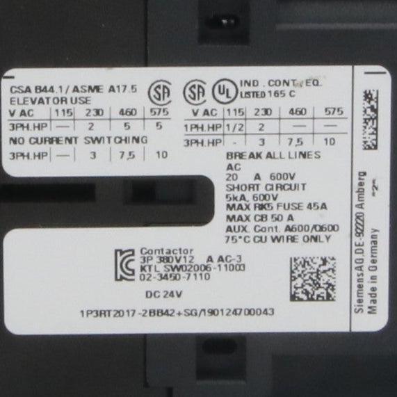 Siemens 3RT2017 2BB42 Power Contactor-Power Contactor-Used Industrial Parts