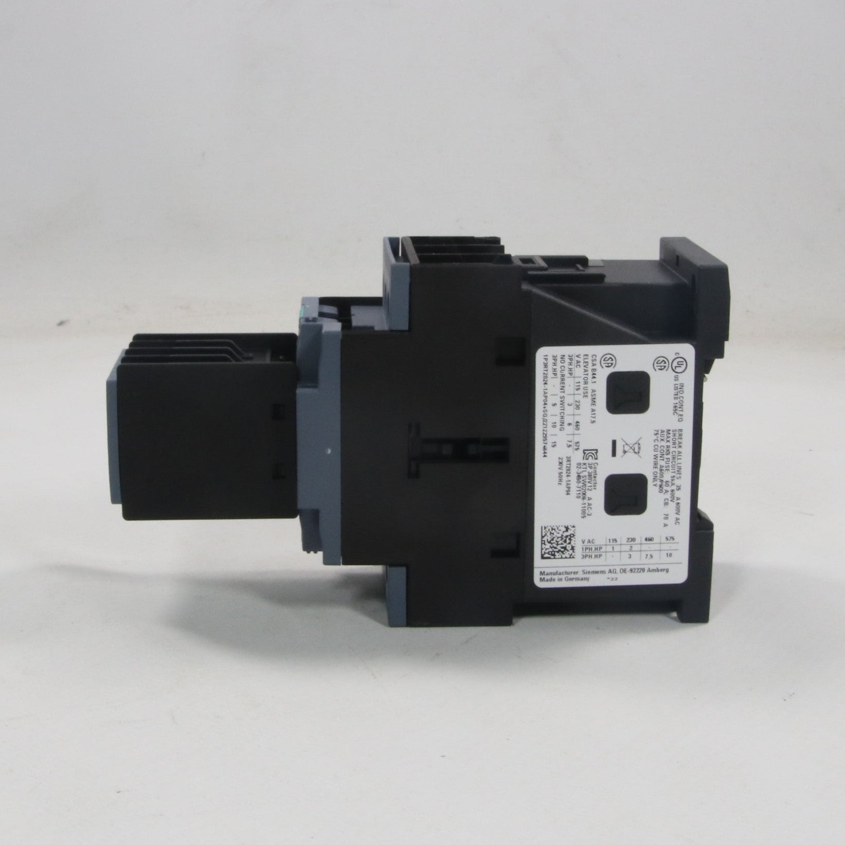 Siemens 3RT2024-1AP04 Power Contactor with Auxiliary Block-Power Contactor with Auxiliary Block-Used Industrial Parts