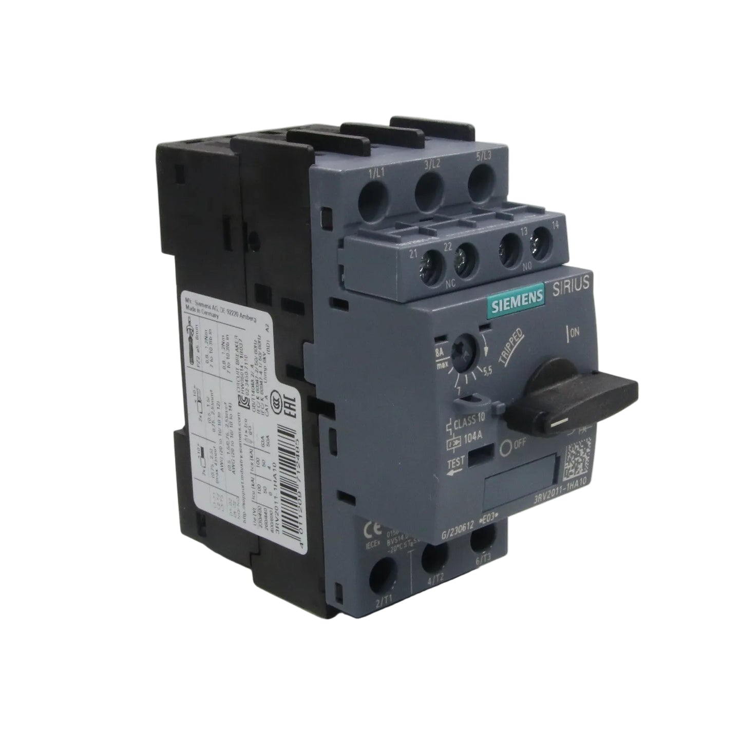 Siemens 3RV2011-1HA10 Circuit Breaker-Circuit Breaker-01-AA-05-05-01-6152429434424-Used Industrial Parts
