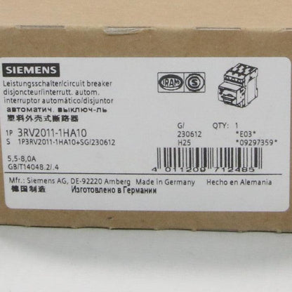Siemens 3RV2011-1HA10 Circuit Breaker-Circuit Breaker-Used Industrial Parts