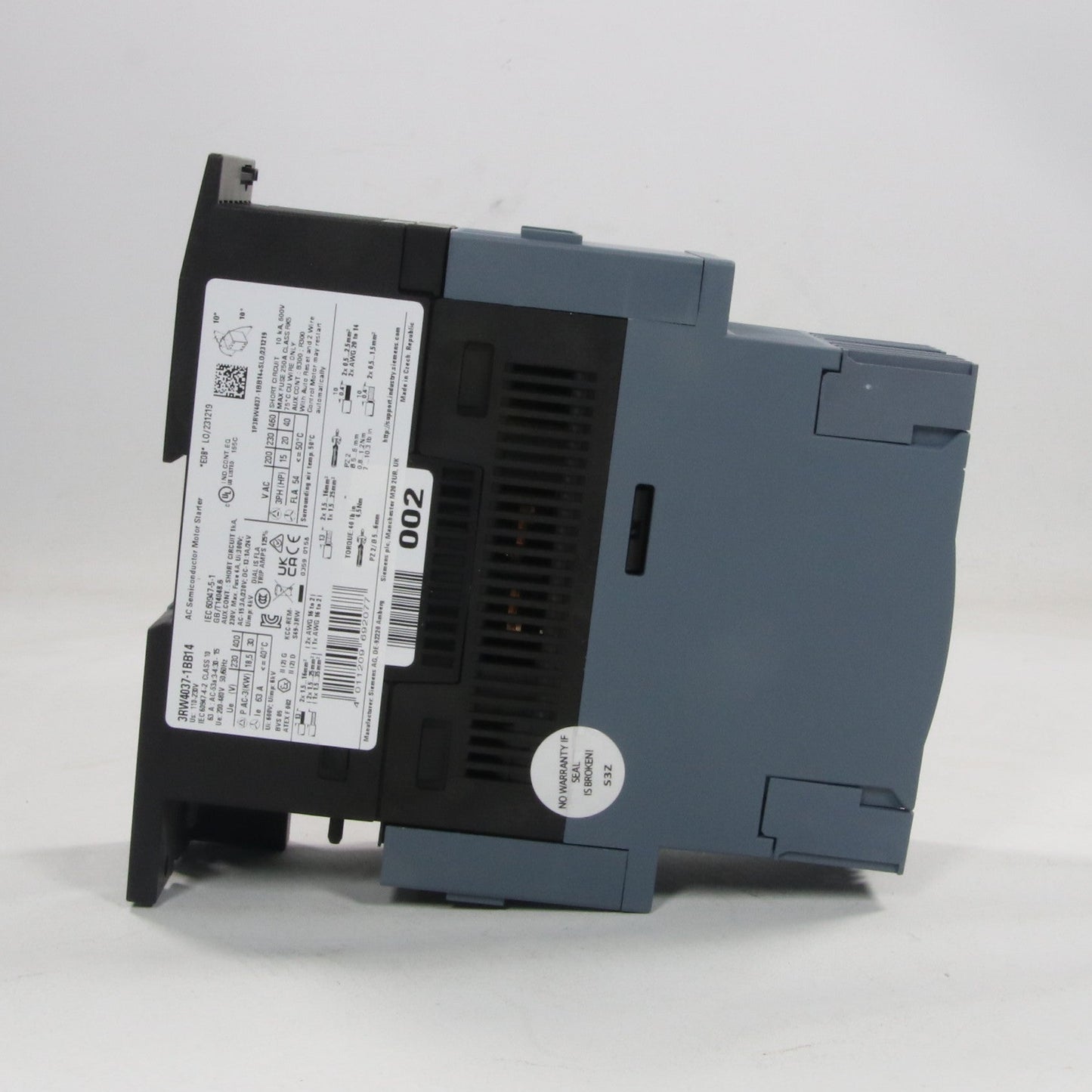 Siemens 3RW4037-1BB14 AC Semiconductor Motor Starter-AC Semiconductor Motor Starter-Used Industrial Parts