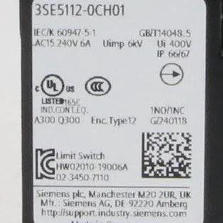 Siemens 3SE5112-0CH01 Limit Switch-Limit Switch-Used Industrial Parts