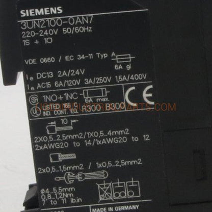 Siemens 3UN21 00 0AN7 Thermistor Tripping Unit-Thermistor Tripping Unit-AE-07-03-03-Used Industrial Parts