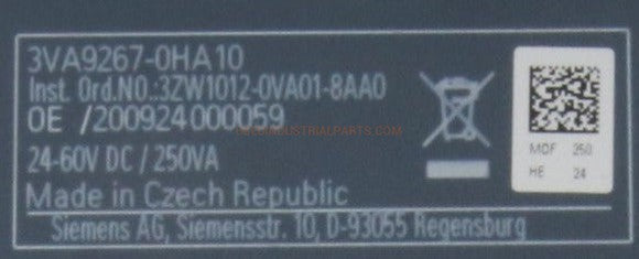 Siemens 3VA9267-0HA10 Motor Operator-Motor Operator-AD-02-02-Used Industrial Parts