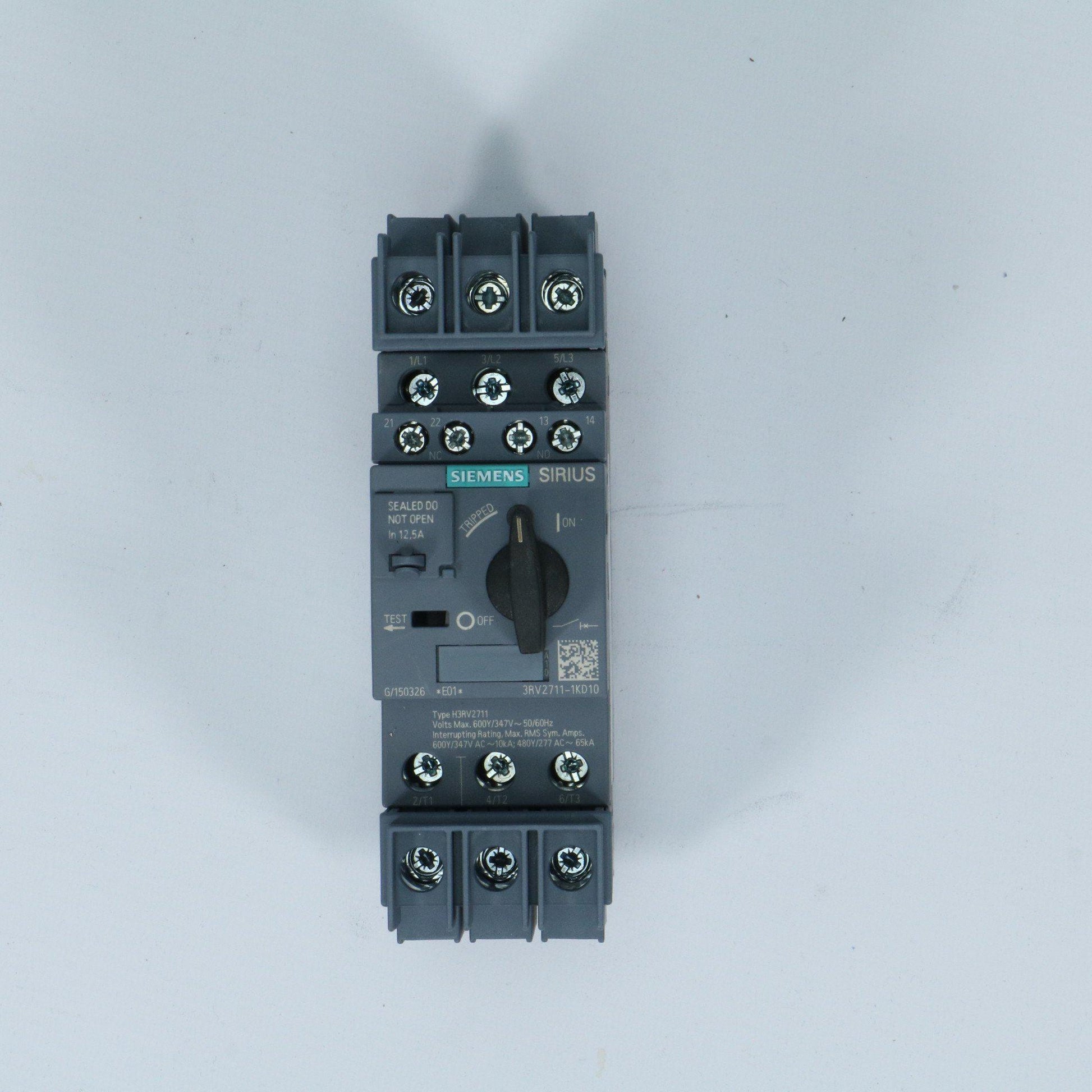 Siemens 3rv2711-1kd10 12.5amp 3pole Circuit Breaker XLNT Takeout-Electric Components-Used Industrial Parts