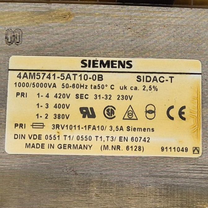 Siemens 4AM5741-5AT10-B Single Phase Control Transformer-Single Phase Control Transformer-Used Industrial Parts