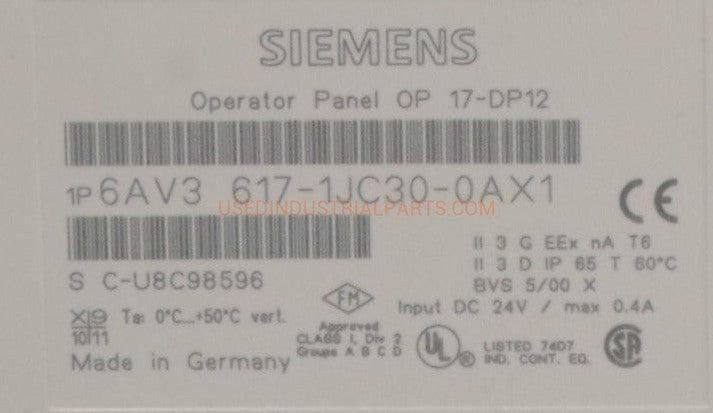 Siemens 6AV3 617-1JC30-0AX1 Operator Panel OP17-DP12-Operator Panel-AC-02-07-Used Industrial Parts