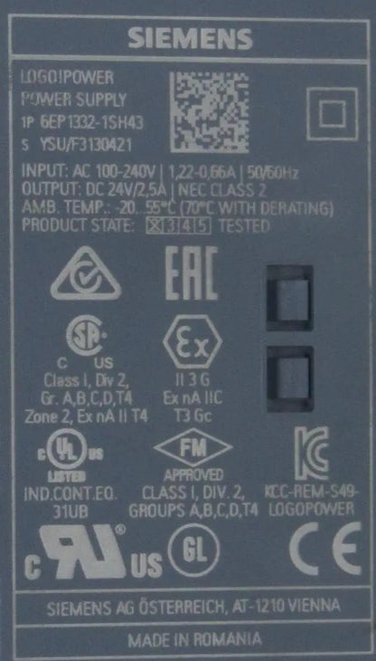 Siemens 6EP1332-1SH43 Stabilised Power Supply Unit-Stabilized Power Supply Unit-Used Industrial Parts