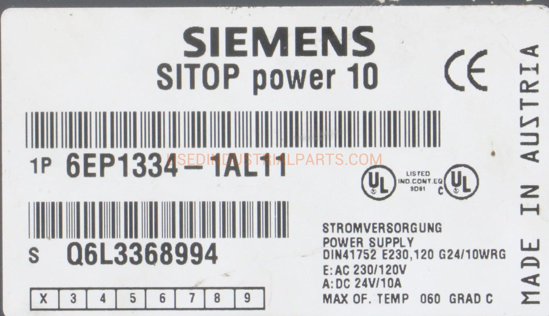 Siemens 6EP1334-1AL11 Sitop Power 10 Power Supply-Power Supply-AD-02-05-Used Industrial Parts