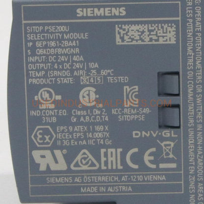 Siemens 6EP1961 2BA41 SITOP PSE200U Selectivity Module-Selectivity Module-CC-07-06-06-Used Industrial Parts