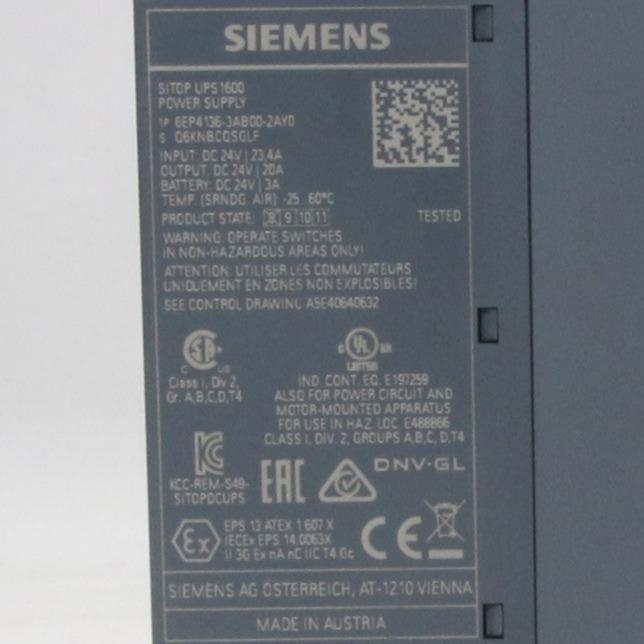 Siemens 6EP4136 3AB00 2AY0 Sitop UPS1600 Uninterruptible Power Supply-Power Control Unit-Used Industrial Parts