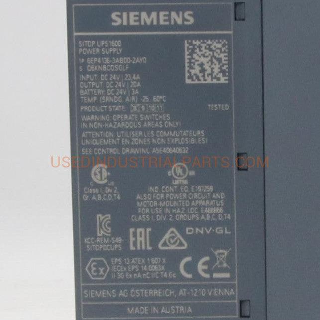 Siemens 6EP4136 3AB00 2AY0 Sitop UPS1600 Uninterruptible Power Supply-Uninterruptible Power Supply-CC-07-05-03-Used Industrial Parts