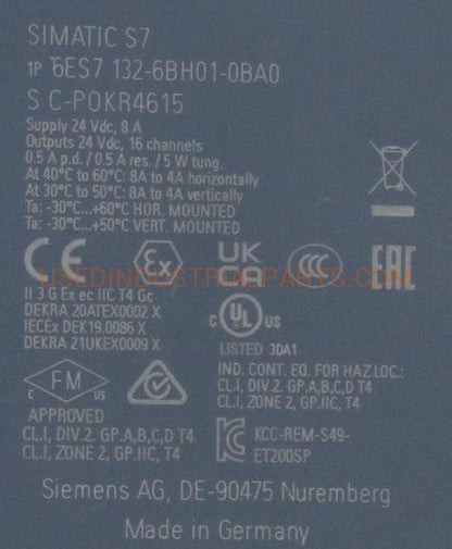 Siemens 6ES7 132-6BH01-0BA0 Digital Output Module-Digital Output Module-Used Industrial Parts