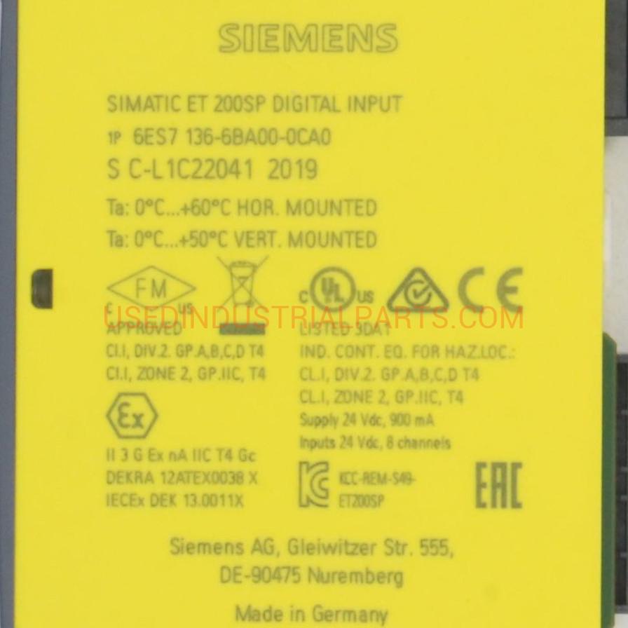 Siemens 6ES7 136 6BA00 0CA0 Digital Input Module-Digital Input Module-CC-07-07-05-Used Industrial Parts