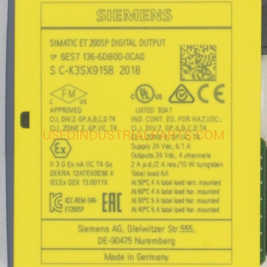 Siemens 6ES7 136 6DB00 0CA0 Digital Output Module-Digital Output Module-Used Industrial Parts