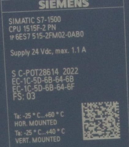 Siemens 6ES7 515-2FM02-0AB0 CPU-CPU-Used Industrial Parts