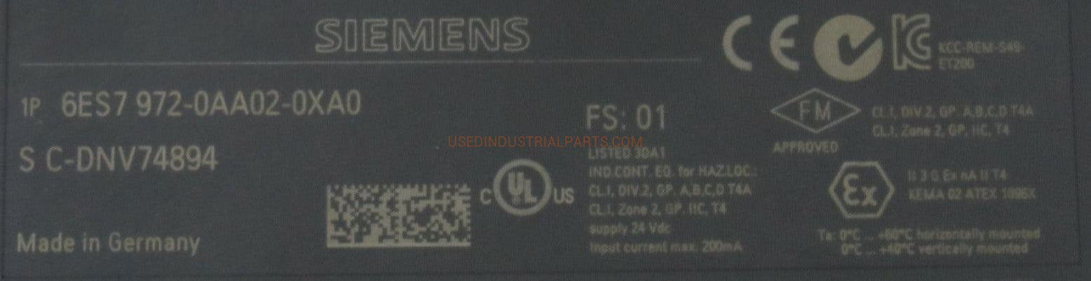 Siemens 6ES7 972-0AA02-0XA0 RS 485-REPEATER-Repeater-AD-03-06-Used Industrial Parts