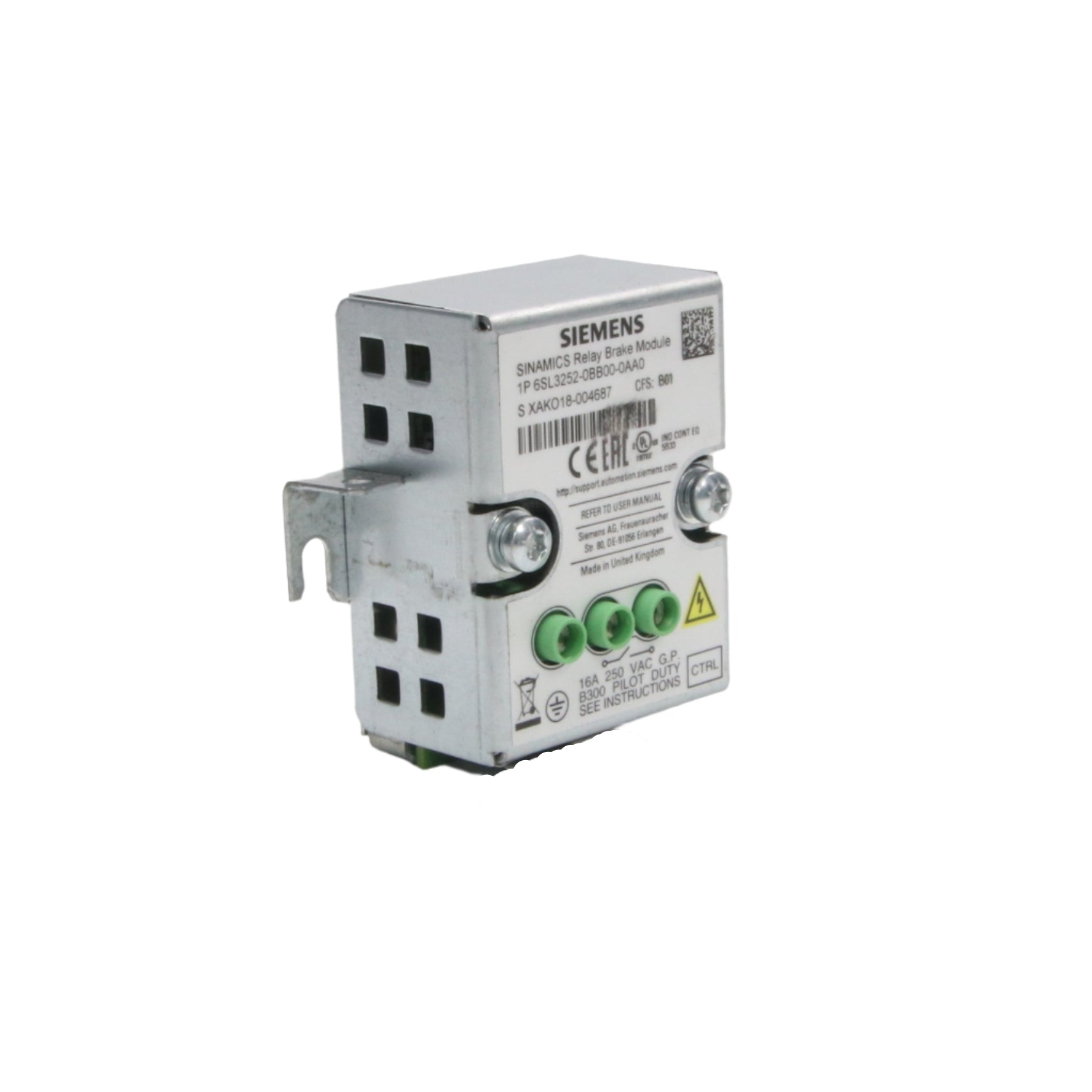 Siemens 6SL3252 0BB00 0AA0 Relay Brake Module-Relay Brake Module-Used Industrial Parts