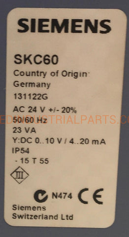 Image of Siemens Acvatix SKC60 Electrohydraulic Actuator-Electrohydraulic Actuator-CA-02-03-Used Industrial Parts