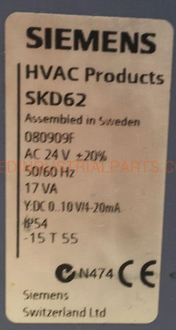 Image of Siemens Acvatix SKD62 Electrohydraulic Actuator-Electrohydraulic Actuator-CA-01-03-Used Industrial Parts