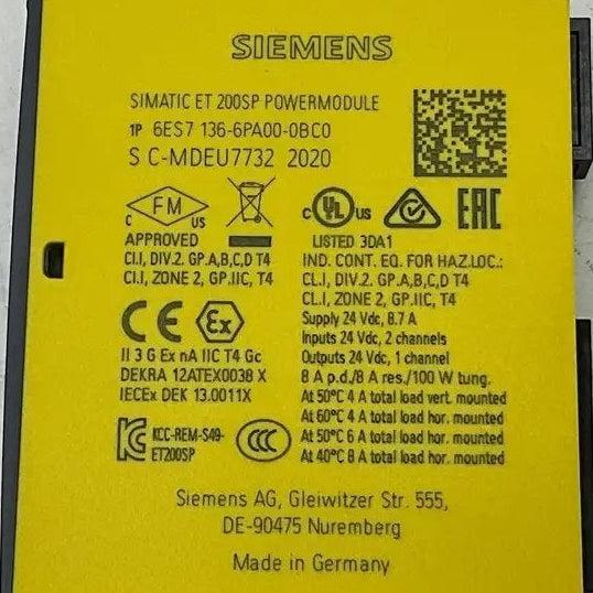 Siemens ET 200SP Power Module - 6ES7 136-6PA00-0BC0-Power Module-Used Industrial Parts
