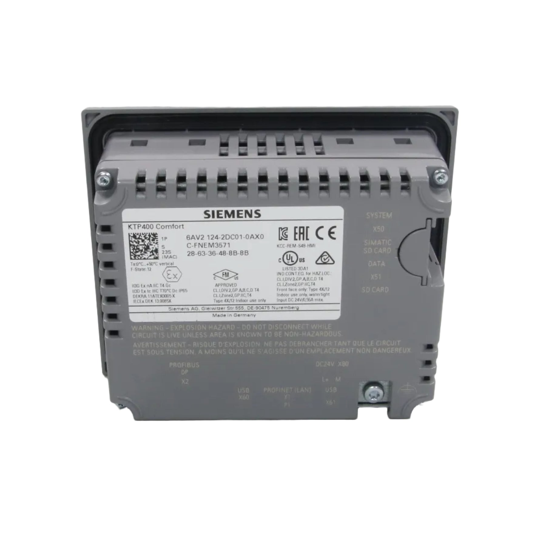 Siemens KTP400 Comfort 6AV2 124-2DC01-0AX0 Touch Panel-Touch Panel-Used Industrial Parts