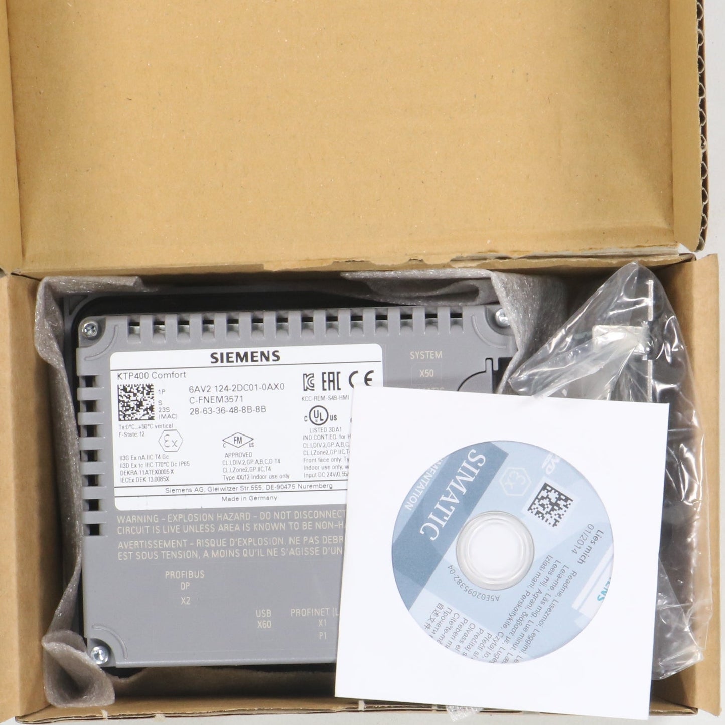 Siemens KTP400 Comfort 6AV2 124-2DC01-0AX0 Touch Panel-Touch Panel-Used Industrial Parts