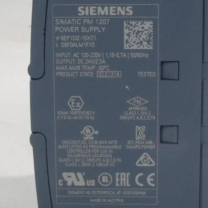 Siemens PM 1207 6EP1332-1SH71 Stabilised Switched-Mode Power Supply-Stabilized Switched-Mode Power Supply-Used Industrial Parts