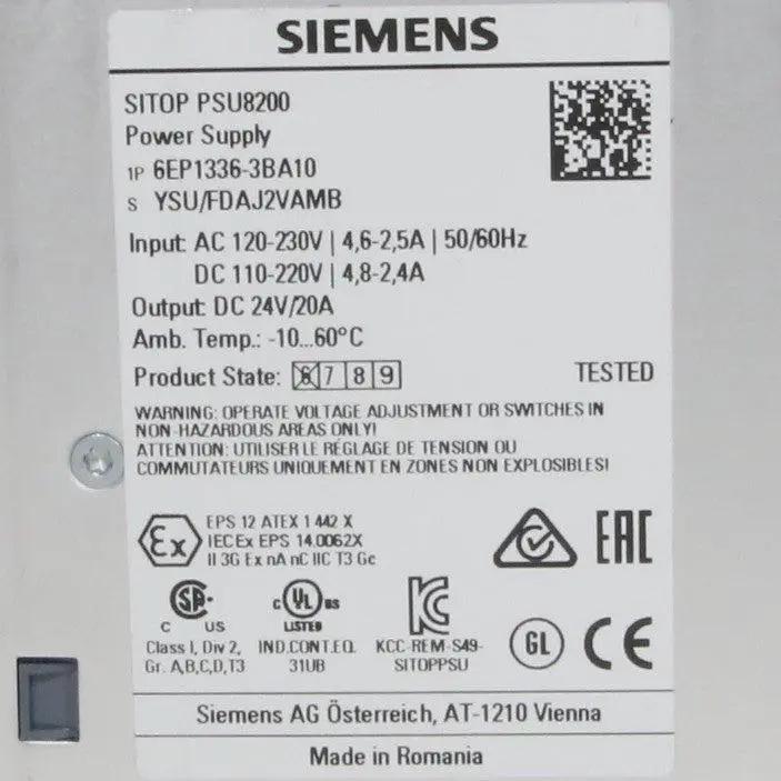 Siemens SITOP PSU8200 6EP1336-3BA10 Stabilized Power Supply-Stabilized Power Supply-Used Industrial Parts