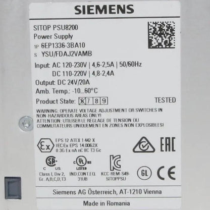 Siemens SITOP PSU8200 6EP1336-3BA10 Stabilized Power Supply-Stabilized Power Supply-Used Industrial Parts