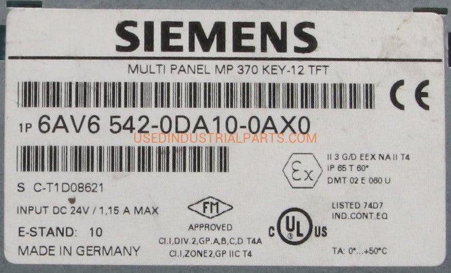 Siemens Simatic 6AV6 542-0DA10-0AX0-Touch Panel-AC-03-07-Used Industrial Parts